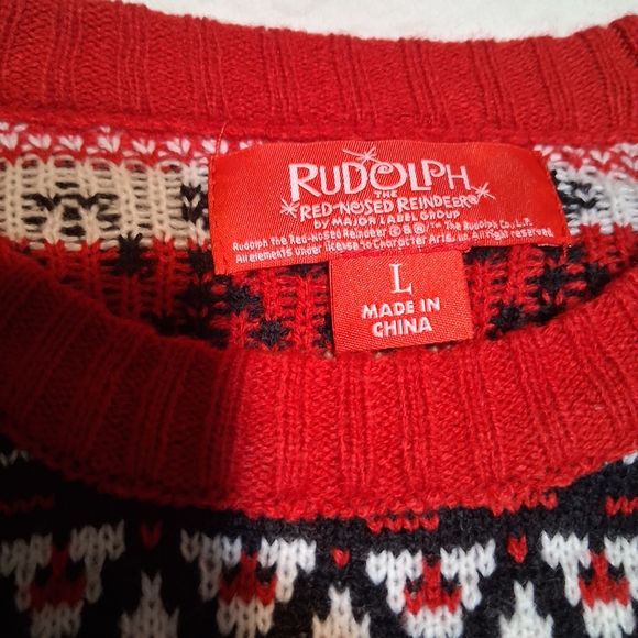 Ugly Christmas Sweater - Rudolph - Large - Long Sleeve Crewneck New NWT - Picture 2 of 9